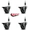 Service Caster 3'' Gray Poly Swivel 7/8'' Expanding Stem Caster Set with Brake, 4PK SCC-EX20S314-PPUB-PLB-78-4 - alternate 3